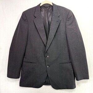 Vtg Burberrys Blazer Men 42R Grey Pinstripe Wool Saks Fifth Avenue Career USA